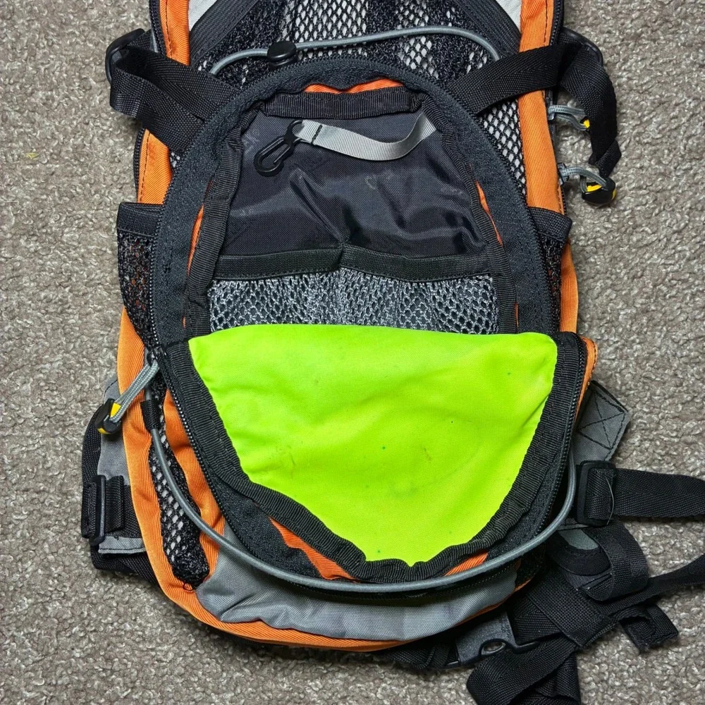 CamelBak MULE Hydration Pack Backpack No Bladder Orange Gray Hiking Camp Vintage